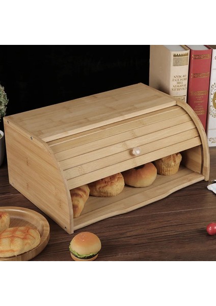 Bambu Ekmek Saklama Kutusu, Rulo Ekmek Kutusu, Ekmek Saklama Kabı, Ekmek Dolabı