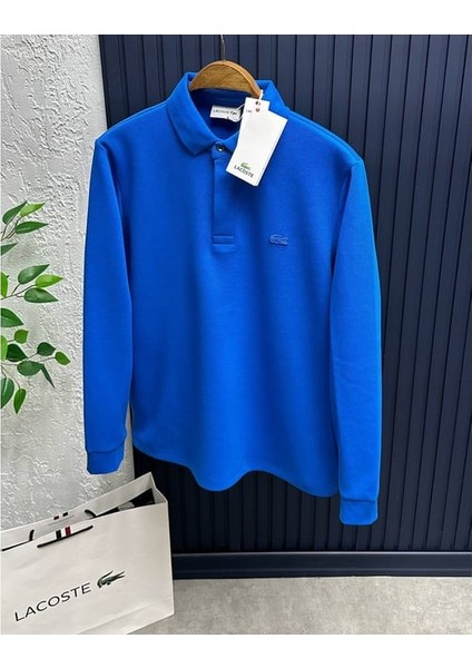 Lacoste Lacivert Klasik Fit Erkek Polo Yaka Uzun Kollu Sweatshirt