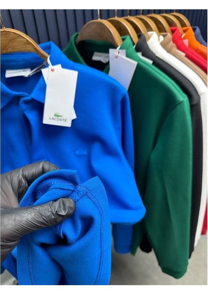 Lacoste Lacivert Klasik Fit Erkek Polo Yaka Uzun Kollu Sweatshirt modelleri