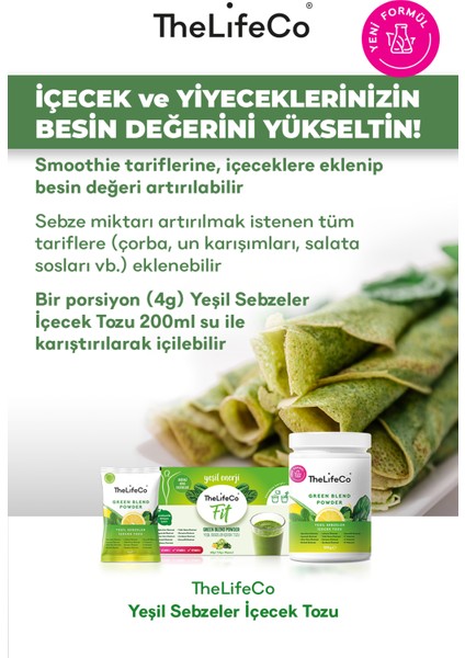 Yeşil Sebzeler İçecek Tozu (Green Blend) 4g x 15 Adet Şase