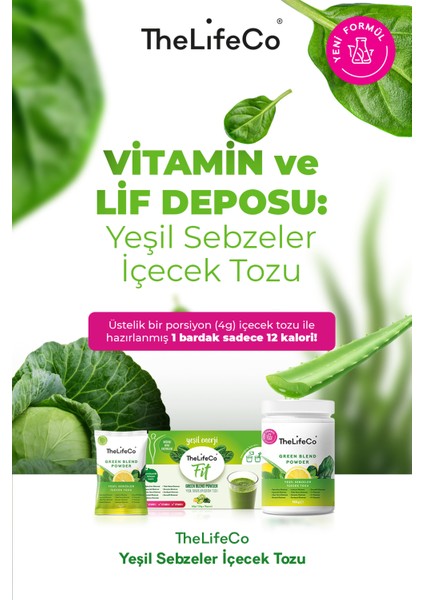 Yeşil Sebzeler İçecek Tozu (Green Blend) 4g x 15 Adet Şase