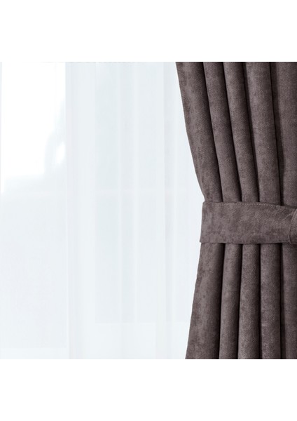 Soft Devon Fon Perde - Antrasit - 140X270 cm