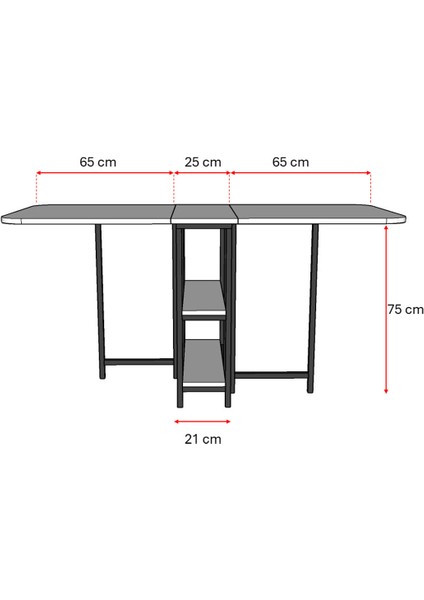 Asra Trend Metal Ayaklı Katlanır Mutfak Masası Km-31