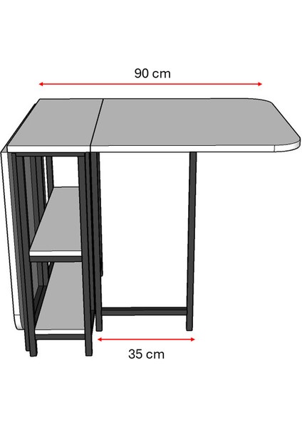 Asra Trend Metal Ayaklı Katlanır Mutfak Masası Km-31
