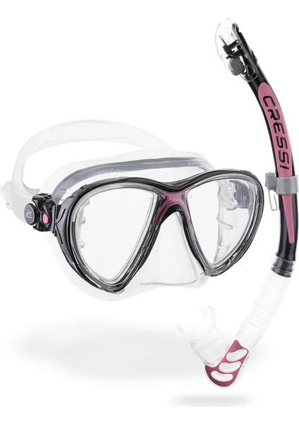 Big Eyes Evolution Maske Alpha Ultra Dry Şnorkel Seti Pembe