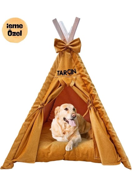 Isme Özel Yıkanabilir Femurarlı Büyük Irk Köpek Çadırı 110X110 cm