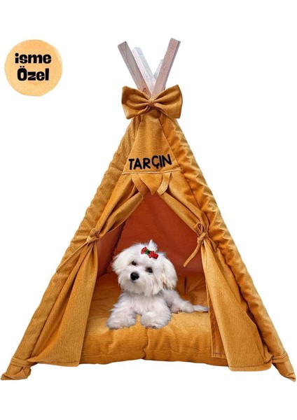 Isme Özel Yıkanabilir Soft Kedi ve Köpek Çadırı 60X60