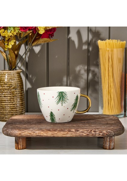Kitchen New Bone Yaprak Desenli Kupa - Renkli - 430 ml