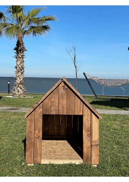 Ela Woodworking Ahşap Büyük Boy Köpek Kulübesi