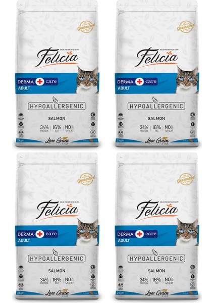 Hypoallergenic Somonlu Düşük Tahıllı Yetişkin Kedi Maması 2kg - 4 Adet