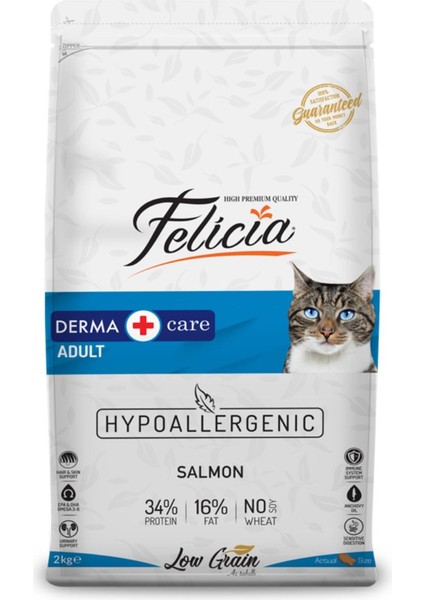 Hypoallergenic Somonlu Düşük Tahıllı Yetişkin Kedi Maması 2kg - 4 Adet