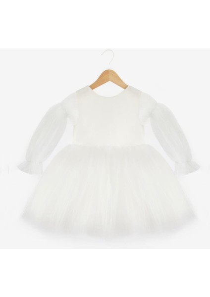 Ekru Kelebek Kanatlı Kız Çocuk Elbise - Kate indirimleri
