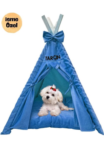 Isme Özel Yıkanabilir Soft Kedi ve Köpek Çadırı 60X63