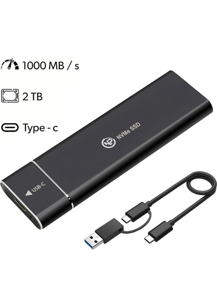 Npo DK01 Nvme M.2 1000/900MB/S 2tb Usb-A/type-C Kablosuz Taşınabilir Harici SSD