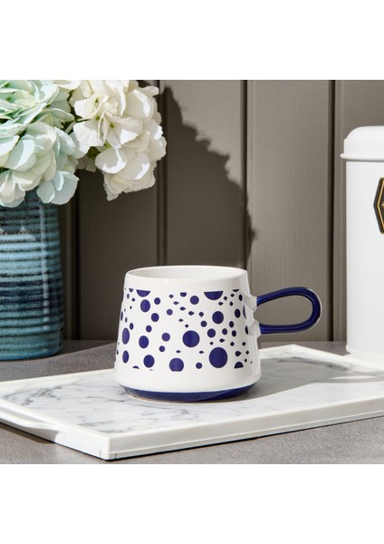 Kitchen Puantiyeli Kupa - Lacivert / Beyaz - 390 ml