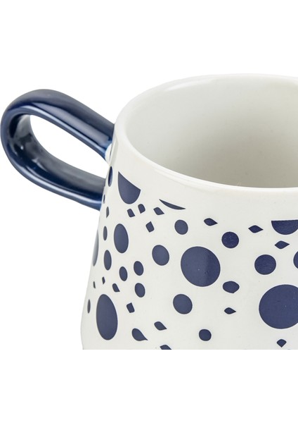 Kitchen Puantiyeli Kupa - Lacivert / Beyaz - 390 ml fırsatları