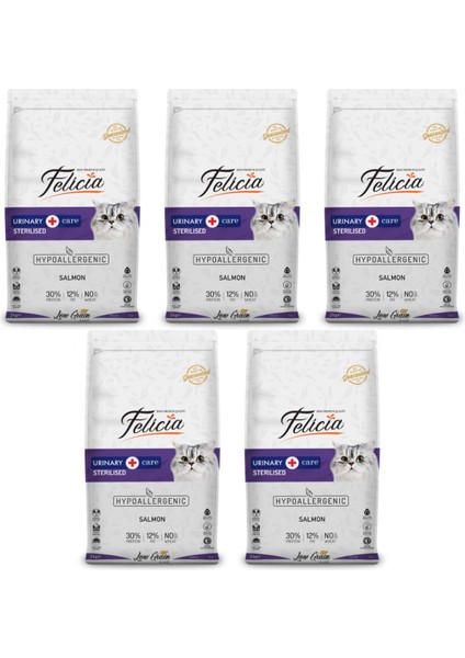 Hypo-Allergenic Üriner Sağlığı Için Somonlu Düşük Tahıllı Kısırlaştırılmış Kedi Maması 2kg - 5 Adet