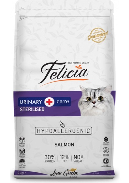 Hypo-Allergenic Üriner Sağlığı Için Somonlu Düşük Tahıllı Kısırlaştırılmış Kedi Maması 2kg - 5 Adet