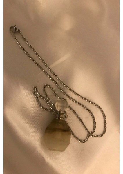 Kuvars Kolye Doğal Taş Iksir Parfüm Şişe Kolye Kuvars Şans Taşı modelleri