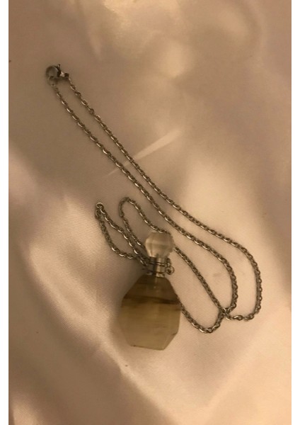 Kuvars Kolye Doğal Taş Iksir Parfüm Şişe Kolye Kuvars Şans Taşı indirimleri