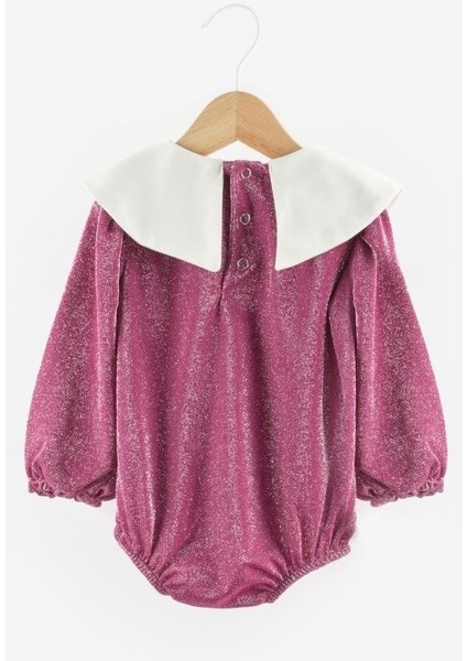 Fuşya Yaka Detaylı Simli Kız Bebek Tulum - Bailey fiyatları