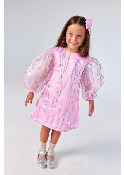 Pembe Sim Detaylı Kız Çocuk Elbise - Corrine fiyatları
