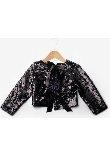 Siyah Pul Payetli Tül Etekli Kız Çocuk Ikili Takım - Milena indirimleri