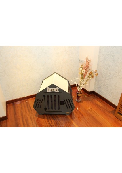 Kumaş Kaplamalı Mdf Iç Mekan Kedi-Köpek Kulübesi Küçük(Small) Boyut