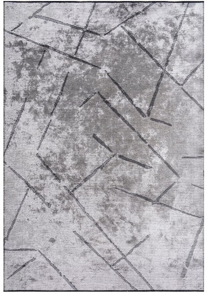 Azur UZ02B Gri Antrasit Pamuk Akrilik Yumuşak Dokulu Modern Kilim Halı