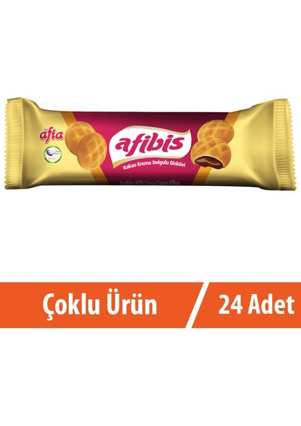 Afibis Kakao Krema Dolgulu Bisküvi 24X75 gr