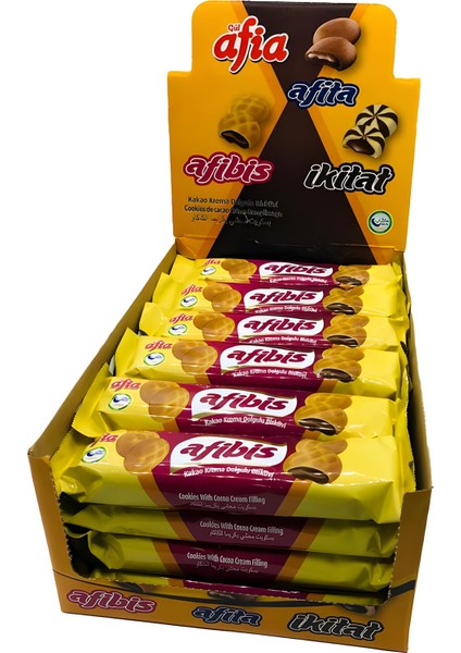 Afibis Kakao Krema Dolgulu Bisküvi 24X75 gr