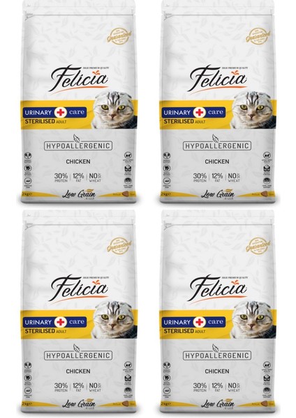 Hypoallergenic Tavuklu Düşük Tahıllı Kısırlaştırılmış Kedi Maması 2kg - 4 adet