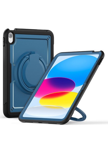 iPad 10.9 (2022) Darbeye Dayanıklı Pc+Tpu Tablet Kılıfı, Destek Standı, Kalem Tutucu (Yurt Dışından)