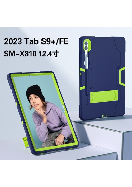 Samsung Galaxy Tab S9+ Robot Tarzı Tablet Kılıfı, Kickstand Çift Renkli Silikon+ Pc Tablet Kapak (Yurt Dışından) modelleri