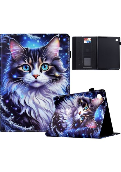 Samsung Galaxy Tab A8 10.5 (2021) X205 / X200 Tablet Darbeye Dayanıklı Deri Kart Tutucu Stand Kılıfı (Yurt Dışından)