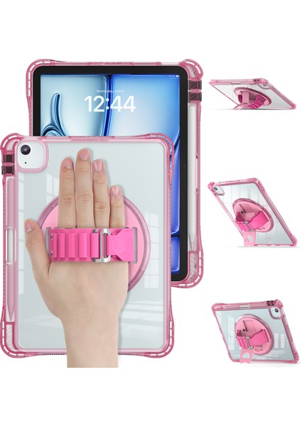 iPad Air 11 (2024) / Air (2022) / (2020) / iPad Pro 11 (2022) / (2021) Kickstand Pc+Tpu+Akrilik Şeffaf Tablet Kılıfı (Yurt Dışından)