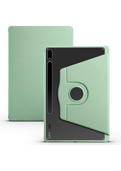 Samsung Galaxy Tab S10 Plus 360 Derece Dönen Stand Pu Deri + Akrilik Tablet Kapağı (Yurt Dışından)