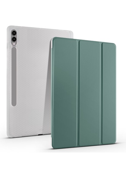 Samsung Galaxy Tab S10 Plus Üç Katlı Stand Pu Deri + Tpu Tablet Kapağı Kalem Yuvası ile Otomatik Uyandırma / Uyku (Yurt Dışından)