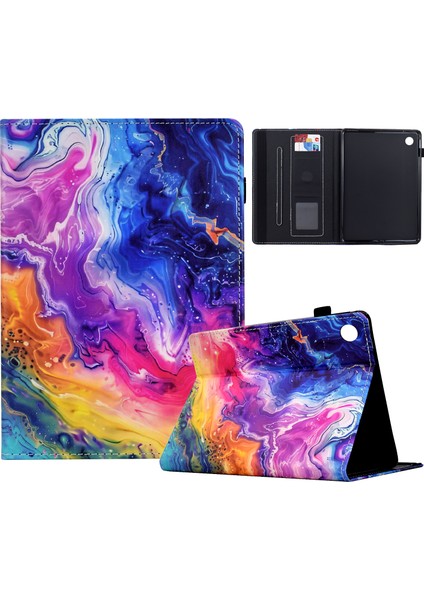 Samsung Galaxy Tab A9 Kılıf Tablet Kapak Darbeye Dayanıklı Deri Kart Tutucu Stand Kılıfı (Yurt Dışından)