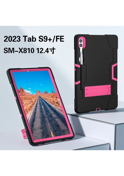 Samsung Galaxy Tab S9+ Robot Tarzı Tablet Kılıfı, Kickstand Çift Renkli Silikon+ Pc Tablet Kapak (Yurt Dışından)