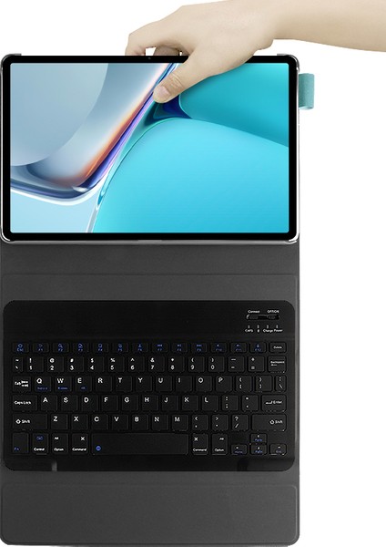 Huawei Matepad 11 Kablosuz Bluetoothlu Dokunmatik Deri Kılıflı Klavye - Yeşil (Yurt Dışından)