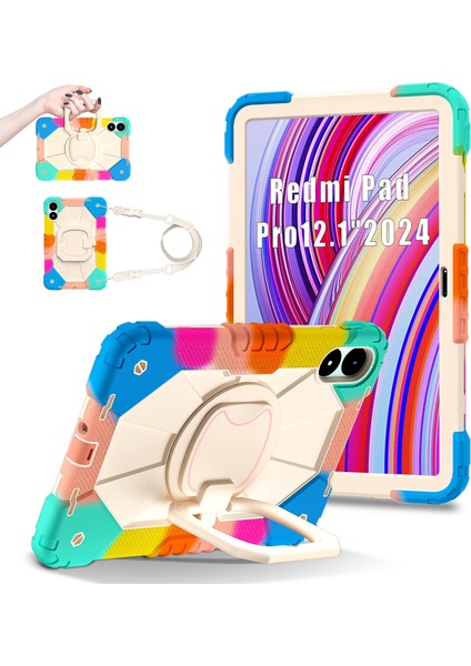 Xiaomi Redmi Pad Pro 5g / Pad Pro / Poco Pad 4g Kickstand Kılıf Silikon + Pc Tablet Kapağı (Yurt Dışından)