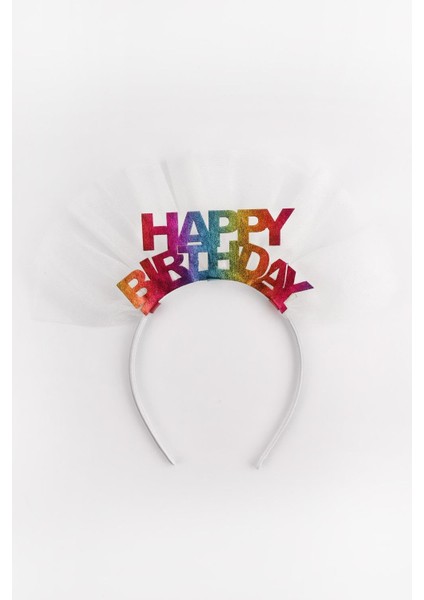 Beyaz Tüllü Happy Birthday Kız Çocuk Taç fiyatları