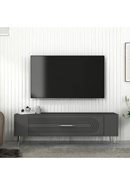 Retrol3ct Tv Sehpası Antrasit-Gümüş