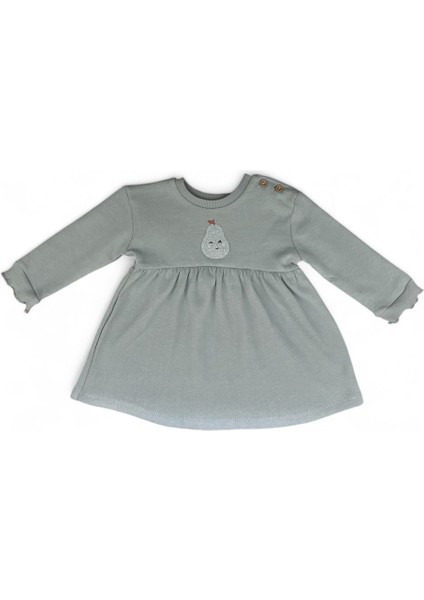 Kız Bebek Mavi Nakışlı Sweat Elbise fiyatları