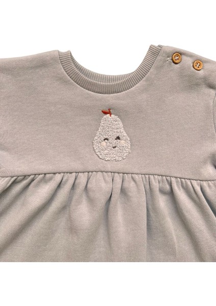 Kız Bebek Mavi Nakışlı Sweat Elbise indirimleri