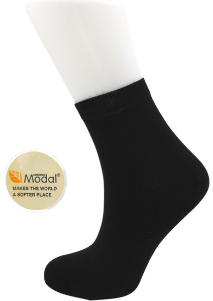 Modal Kadın Yarım Konç Çok Renkli Dikişsiz Düz Çorap 6'lı Paket