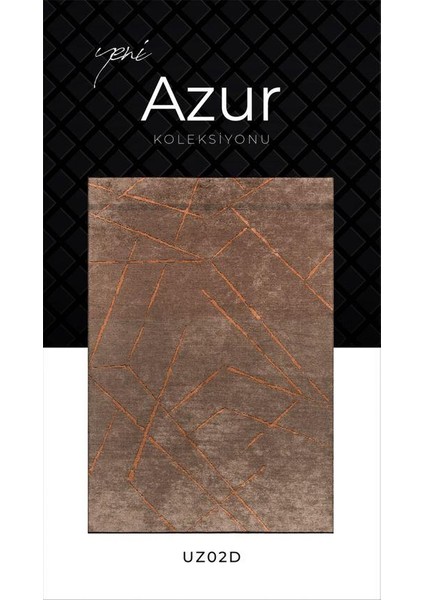 Azur UZ02D Kahve Bakır Pamuk Akrilik Yumuşak Dokulu Modern Kilim Halı