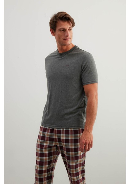 Erkek Pamuklu Kısa Kollu Pijama Üstü modelleri