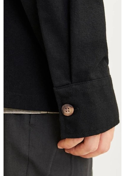 Erkek Jjdarren Flannel Overshırt Ls Gömlek - Siyah fırsatları